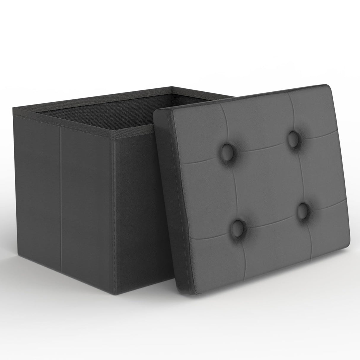 eMOUSE Ottoman Storage Ottoman Foot Rest Ottoman with Storage Ottomans Foot Stools Small Ottoman Black L17W13H13INCH eMOUSE