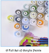 Paint by Numbers for Adults & Kids Kits Easy for Beginner Wooden Framed on Canvas Flowers Acrylic Paint Painting DIY Art Crafts with Paints and Brushes Green Plant ArtBud