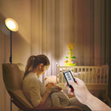 JOOFO Floor Lamp,30W/2400LM Sky LED Modern Torchiere 3 Color Temperatures Super Bright-Tall Standing Pole Light with Remote & Touch Control for Living Room,Bed Room,Office (Black) JOOFO