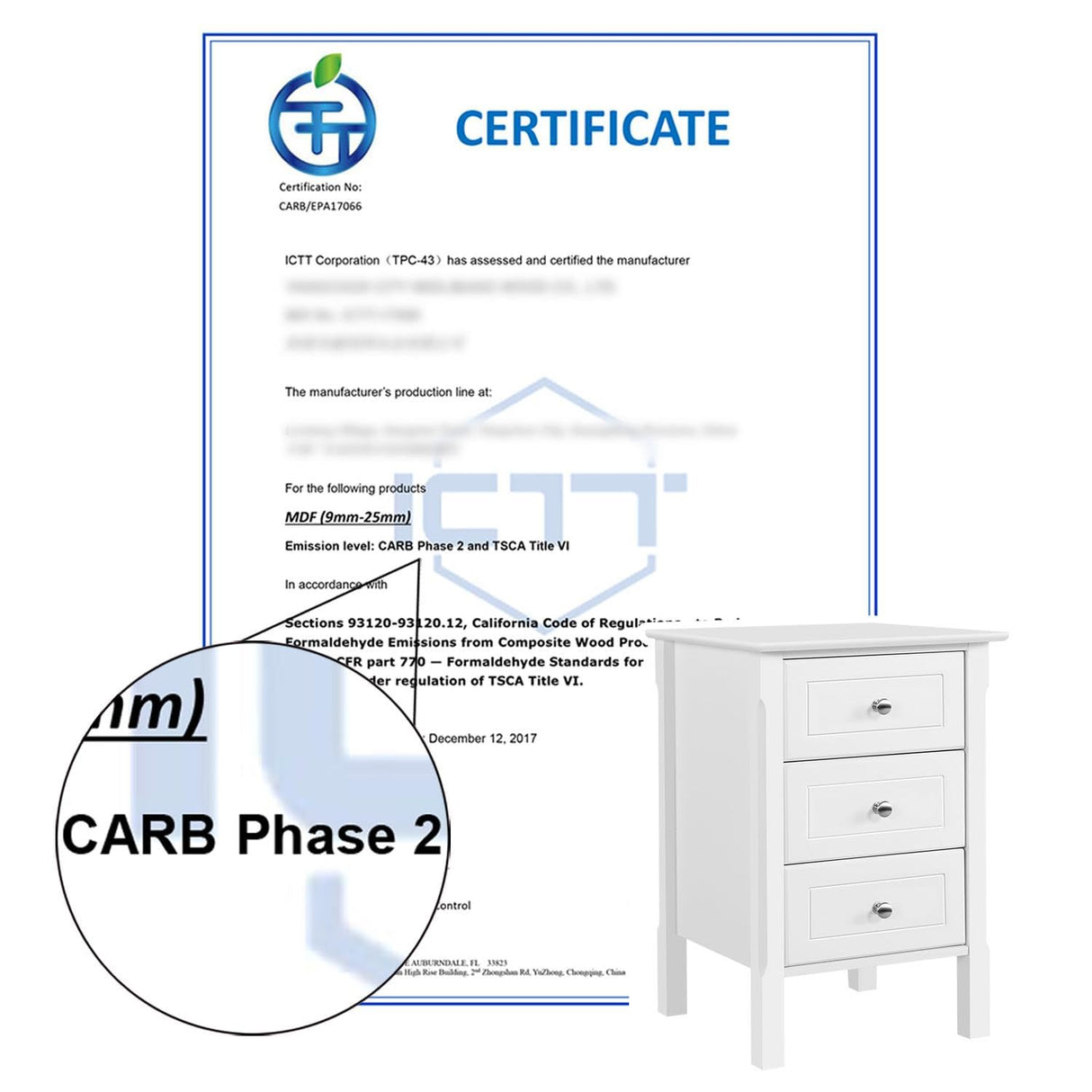 Yaheetech Bedside Table Set of 2, Nightstand with 3 Drawer and Solid Wood Legs, Accent Night Stand with Storage Cabinet for Home Office/Small Space, 16″ D × 16″ W × 24″ H, White Yaheetech