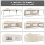 TUKAILAI 10' x 20' Pop Up Gazebo Marquee, Anti-UV Party Wedding Tent Event Shelters with 6 Removable Sidewalls & Carry Bag, Heavy Duty Instant Canopy for Outdoor Camping Garden Patio (Cream) TUKAILAi