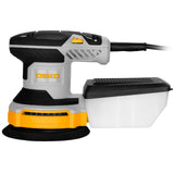 Orbital Sander Corded Hand Sander: DEKOPRO 20V 5" Random Orbital Sander with Dust Box, 6 Various Speeds Electric Palm Sander with Dust Box, 16Pcs Sandpapers for Woodworking & Sanding-Yellow DEKOPRO
