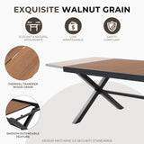 Grand patio 9-Piece Outdoor Dining Set, 8 Extra-Wide Folding Chairs & 1 Rectangle Expandable Table for 6-8 Person, Sling Mesh Patio Chairs with Wood Grain Table for Yard, Poolside, Deck, Gray Grand patio