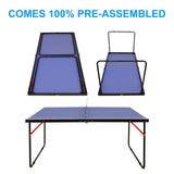Dithoko 4.5ft Small Size Table Tennis Table Midsize Foldable & Portable Ping Pong Table Set with Net, 2 Ping Pong Paddles and 3 Balls for Indoor Outdoor Game Dithoko