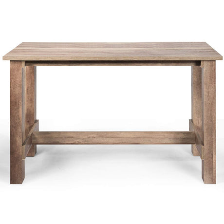 SILKYDRY Counter Height Table, 55’’ L x 25.5’’ W x 35.5’’ H Wood Bar Table, Rectangular Rustic Dining Table for 4-6 Individuals, Farmhouse Kitchen Table for Pub, Cafe, Bistro SILKYDRY