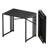 Lutown-Teen Small Folding Computer Desk 32 inch, Writing Gaming Computer Desk for Small Spaces, No Assembly Required Small Office Desk, Black Lutown-Teen