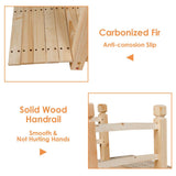 HAPPYGRILL 5-Feet Wooden Bridge Natural Wood Garden Bridge Pond Bridge with Guardrails for Garden Backyard Decoration HAPPYGRILL