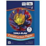 Pacon 103022 Tru-Ray Construction Paper, 76 lbs., 9 x 12, Blue, 50 Sheets/Pack Tru-Ray
