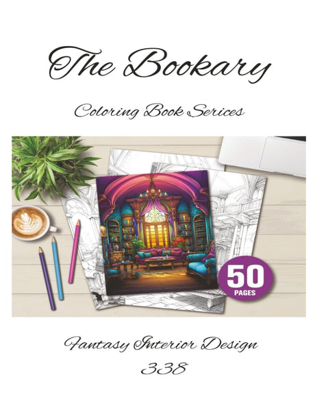 Interior Design – A Coloring Book of Castles, Villas & Mansions: The Bookary Coloring Book Series Majosta