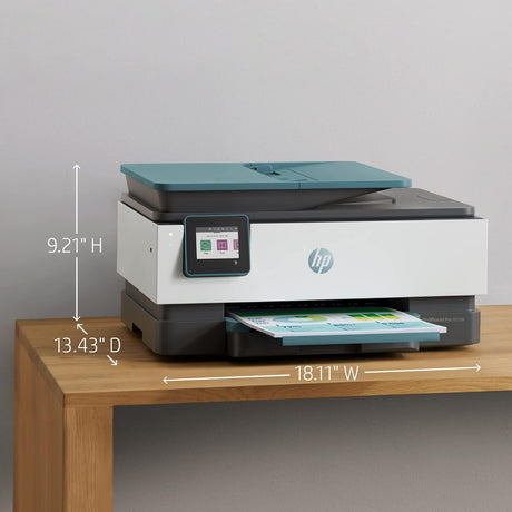 HP OfficeJet Pro 8028e All in One Wireless Printer Scanner Copier Fax Inkjet Print 2.7 Inch Touchscreen 6 Months of Free Ink 2 Years HP Warranty 20 ppm Black 10 ppm Color for Home Office Use (Renewed) HP
