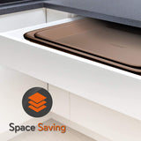 NutriChef 2-Piece Premium Nonstick Cookie Sheets for Baking - Slick Carbon Steel Baking Sheet Set w/ Raised Edges for Roasting, Baking, & More - 15" x 11" & 13" x 9" - PTFE, PFOA, PFOS Free NutriChef