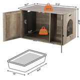 Timberer Cat Litter Box Enclosure, Litter Box Furniture Hidden with Removable Divider, Wooden Cat Washroom Furniture, Indoor Cat House, Greige Timberer