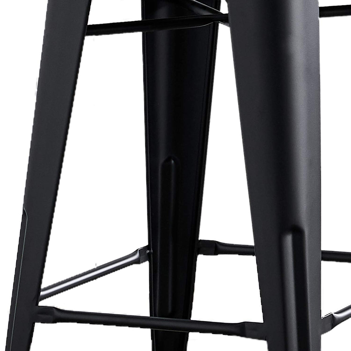 AC Pacific 24” Metal Barstool Set of 2 – Country Rustic Style with Low Back, Lightweight & Sturdy Build, Easy Assembly – Matte Black AC Pacific