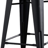 AC Pacific 24” Metal Barstool Set of 2 – Country Rustic Style with Low Back, Lightweight & Sturdy Build, Easy Assembly – Matte Black AC Pacific