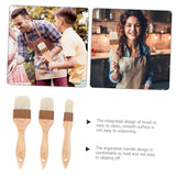 LIOOBO 3pcs Spreading Oil Brush Cooking Brush Basting Brush Wood Bristle Brush Household Oil Brush Pastry Brush for Baking Grill Brush Bbq Brush Bristle Hair Paint Brush To Bake LIOOBO