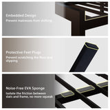 Feonase Full Size Metal Bed Frame with Faux Leather Button Tufted Headboard, Heavy-Duty Platform Bed Frame with 12" Storage, Steel Slats Support, No Box Spring Needed, Noise Free, Black Feonase