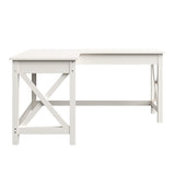 Lavish Home Computer Desk - L-Shaped Desk with X-Pattern Legs - for Office, Computer, or Craft Table - Desks for Home Office (White) Lavish Home