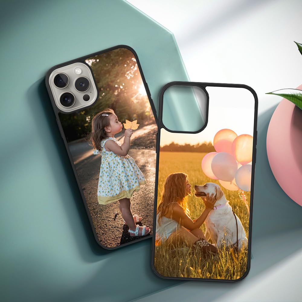 GUESNUY 6 Pieces Sublimation Blank Case Compatible for iPhone 16 Pro Max,Printable Personalized DIY Heat Press Rubber Anti-Slip Protective Custom Phone Cover Cases 6.9 inch Black GUESNUY