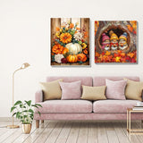 2 Pack Fall Paint by Numbers Kit for Adults Beginner with Framed,Pumpkin Easy Adult Paint by Number Kits on Canvas DIY Painting for Beginners Art by Numbers for Home Wall Decor 10x12 Inch NEGEKFKX