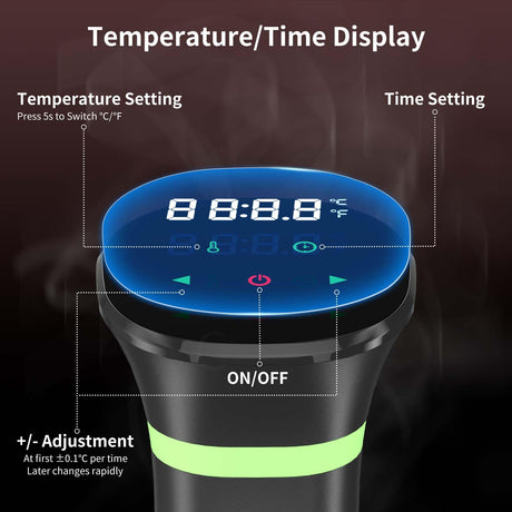 Sous Vide Cooker Kit, Includes One 1000W Immersion Circulators and 11.65QT Sous Vide Container with Lid and Built-in Rack, with Temperature and Time Digital Display Control Vpcok Direct