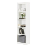 South Shore Axess 5-Shelf Narrow Bookcase, Pure White South Shore