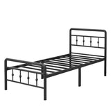 EMODA 16 Inch Twin Bed Frames with Headboard and Footboard, Heavy Duty Twin Platform Bed, Metal Slats Support Mattress Foundation, No Box Spring Needed, Easy Assembly EMODA
