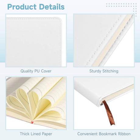 Lnrueg 12 Pcs Sublimation Notebook Blank Journal A6 100 Pages - Hardcover PU Notebooks for Note Taking Plan Making Diary Writing - School Office Supplies Lnrueg