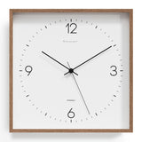 mooas Wooden Frame Flatwood Wall Clock,12" Wood Wall Clock Non-Ticking Sweep Movement Decorative Wall Clock Battery Operated Wall Clock for Home Living Room Kitchen Bedroom Office School(Dark Brown) mooas