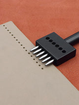 Leather Round Hole Punching Tool 3pcs Prong Punch Tool Set with 2/4/6 Prong Options for Precise Round Hole Punching DIY Leather Craft（6mm） RONGXINGSHENG