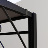 Outsunny 10' x 8' Outdoor Pergola and Patio Gazebo, Extendable Side Awning, Sun Shade Shelter for Garden, Camper, Deck, Doors and Windows, Brown Outsunny