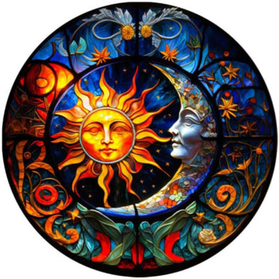 PFFNGPEN Diamond Art Painting Kits for Adults, DIY Sun and Moon Diamond Art Kits for Beginners,5D Round Full Drill Diamond Art Painting for Home Wall Decor Craft Gifts 12x12 inch