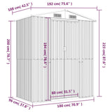vidaXL Galvanized Steel Garden Shed - Durable Outdoor Storage for Garden Tools and Equipment - Easy Access Gate in Green 75.6"x42.5"x87.8" vidaXL