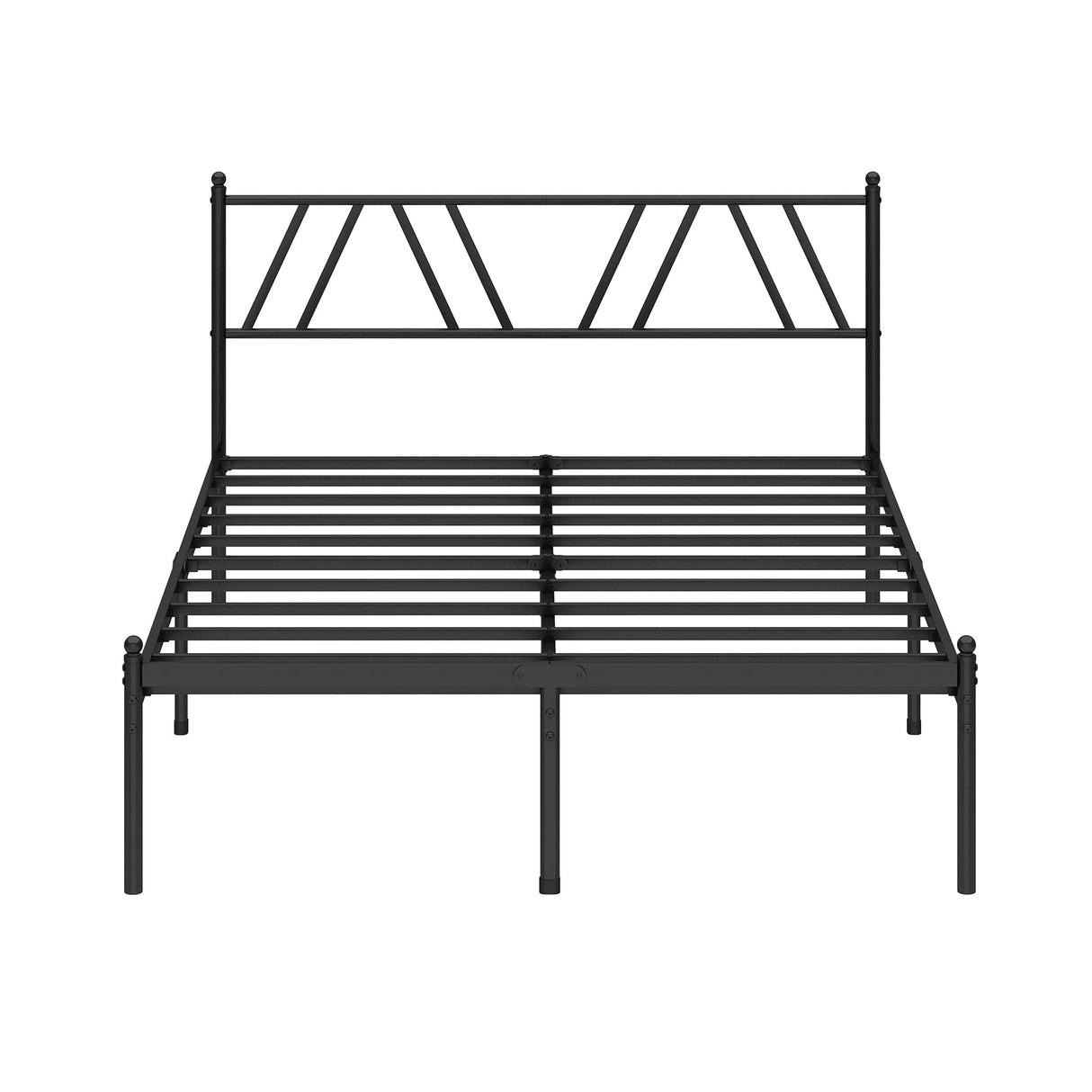 Kujielan Metal Platform Bed Frame with Headboard, 14 Inches King Bed, No Box Spring Needed, Steel Slat Support, Black, Easy Assembly Kujielan