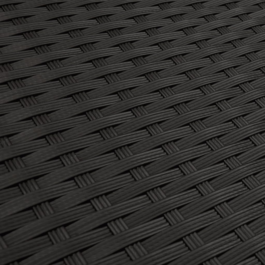 vidaXL Patio Sofa Set with Cushions 7 Piece, Outdoor Conversation Set, Patio Furniture Set for Balcony Garden, Modern Style, Black Poly Rattan vidaXL