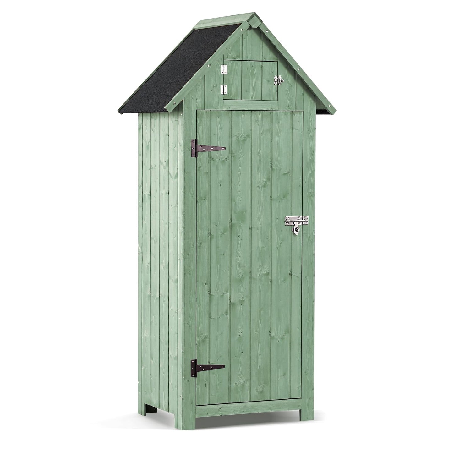 GAOMON Outdoor Wooden Storage Shed, Garden Wood Tool Cabinet, Solid Sheds & Outdoor Storage Clearance, Waterproof Sheds with Shelf and Locking Latch for Backyard, Hallway, Patio (Green) - WoodArtSupply