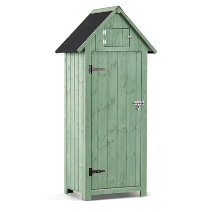 GAOMON Outdoor Wooden Storage Shed, Garden Wood Tool Cabinet, Solid Sheds & Outdoor Storage Clearance, Waterproof Sheds with Shelf and Locking Latch for Backyard, Hallway, Patio (Green) - WoodArtSupply