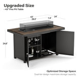 LAUSAINT HOME 9 Pieces Outdoor Patio Furniture Set with 43" Propane Gas Fire Pit Table, Outdoor Sectional Sofa PE Rattan Wicker Patio Conversation Sets with Thick Cushions(Beige LAUSAINT HOME