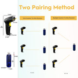 NADAMOO Wireless Barcode Scanner 328 Feet Transmission Distance USB Cordless 1D Laser Automatic Barcode Reader Handhold Bar Code Scanner with USB Receiver for Store, Supermarket, Warehouse NADAMOO