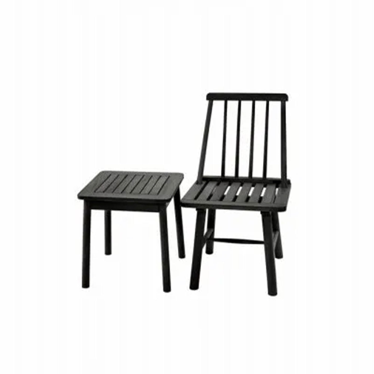 Four Seasons Courtyard 250 Pound Capacity Robust Classic Design Farmhouse Armless Indonesian Hardwood Chair for Indoor or Outdoor Use, Black Four Seasons Courtyard