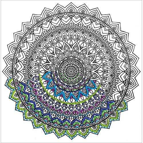 Tobin Zenbroidery Stamped Embroidery 10"X10"-Mandala,White, 10 x 6.38 x 0.13