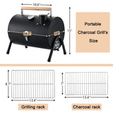 HaSteeL Portable Charcoal Grill, Small Folding Outdoor Grill, Mini Black Barbecue Grill with Thermometer, Compact Tabletop BBQ Grill for Camping Picnic Backyard Patio, 116 Square Inches & Screwdriver HaSteeL