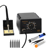 Soldering Iron Station, 936A 60W Soldering Station Kits with 5 Soldering Round Tips, Solder Wire, Tweezers, Desoldering Pump and Rework Station Kit for Electronics (Black) Swft Huo