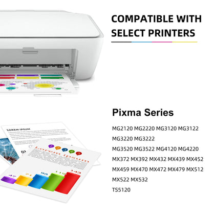 Ubinki Remanufactured Ink Cartridge Replacement for Canon 240XL 241XL PG-240 CL-241 PG240 CL241 XL Black and Color Combo for MG3620 MG3600 TS5120 TS5100 MG2120 MG3520 MX452 MX512 MX472 MG2220 Printer