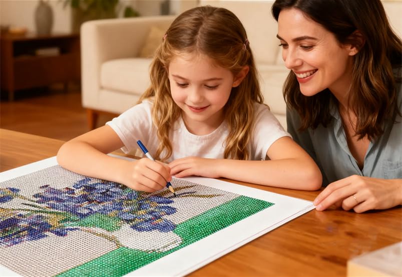 NIHO-JIUMA Diamond Painting Kits Irises, DIY 5D Full Drill Diamond Art Gift for Adult/Teen, Home Decoration (30 X 40 cm / 12 X 16 inches) NIHO-JIUMA