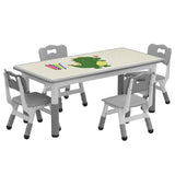 Kids Table and Chair Set, Height Adjustable Toddler Table and 4 Chairs Set for Ages 2-10, Graffiti Desktop, Non-Slip Legs, Arts & Crafts Table, Children Activity Table for Daycare Classroom Home GAOMON
