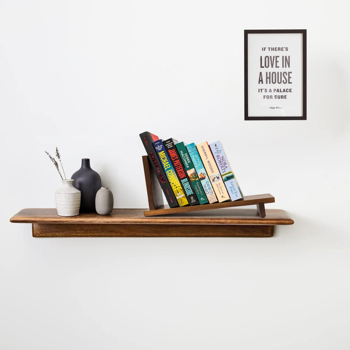 S&A WOODCRAFT Acacia Desktop Wood Bookshelf with Bookends and Organiser for Home and Office S&A WOODCRAFT