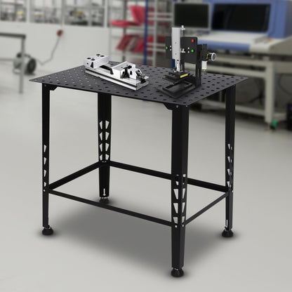 Welding Table,36" X 24" Welding Table Top,0.157in Thick Fabrication Table,600Lbs Load Capacity Metal Workbench,Portable Work Bench With Double-Layer Storage Heavy Duty Carbon Steel Weld Table - WoodArtSupply