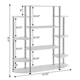 Convenience Concepts Designs2Go White Wall Unit Bookshelf with Seven Tiers Convenience Concepts