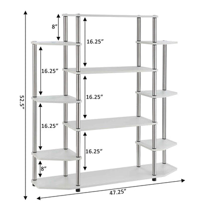 Convenience Concepts Designs2Go White Wall Unit Bookshelf with Seven Tiers - WoodArtSupply