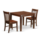 East West Furniture Oxford 3 Piece Room Set Contains a Square Kitchen Table and 2 Dining Chairs, 36x36 Inch, Mahogany East West Furniture